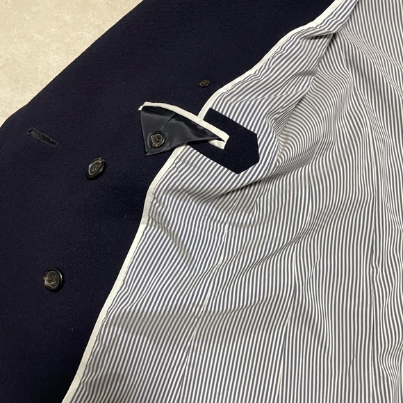 J. Crew Double Breasted Coat Navy Wool Double Cloth Coat size 2 - Picture 5 of 10